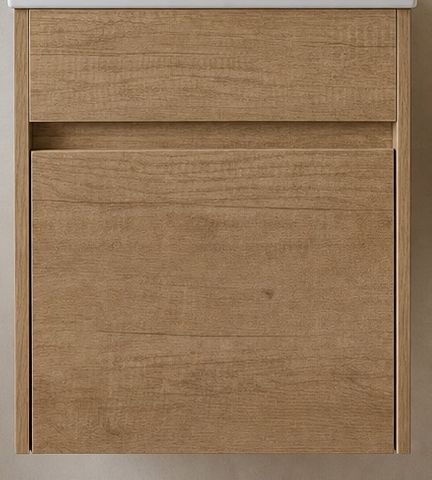 Blair Natural Oak Wall Hung Vanity with Ceramic Top