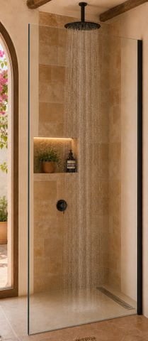 Frameless 1050x2090x10mm Tempered Glass Panel (No holes or cut outs)