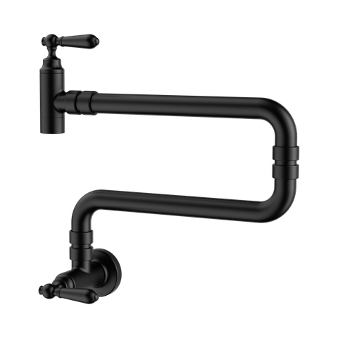 YORK WALL MOUNTED POT FILLER MATTE BLACK