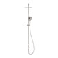 MECCA CARE 25MM GRAB RAIL 900MM TWIN SHOWER SET BRUSHED NICKEL