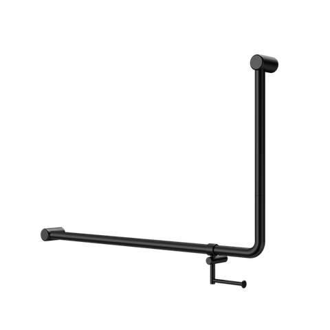 MECCA CARE 32MM DDA 90 DEGREE BENT TUBE GRAB RAIL 600X1000MM WITH TOILET ROLL HO
