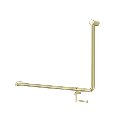 MECCA CARE 32MM DDA 90 DEGREE BENT TUBE GRAB RAIL 600X1000MM WITH TOILET ROLL HO