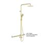 MECCA CARE 32MM T BAR GRAB RAIL 1100X750MM TWIN SHOWER SET BRUSHED GOLD