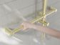 MECCA CARE 32MM T BAR GRAB RAIL 1100X750MM TWIN SHOWER SET BRUSHED GOLD