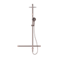 MECCA CARE 32MM T BAR GRAB RAIL 1100X750MM TWIN SHOWER SET BRUSHED BRONZE