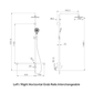 MECCA CARE 32MM T BAR GRAB RAIL 1100X750MM TWIN SHOWER SET GUN METAL