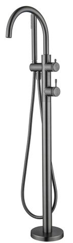 Mica Gunmetal Fluted Freestanding B/Spout W/Hpiece