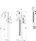 Mica Gunmetal Fluted Freestanding B/Spout W/Hpiece