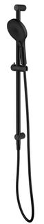 Mica Black  Fluted Shower Head on Rail