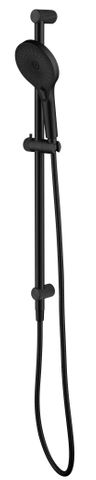 Mica Black  Fluted Shower Head on Rail