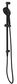 Mica Black  Fluted Shower Head on Rail