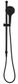 Mica Black  Fluted Shower Head on Rail