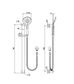 Nova Shower On Rail Electroplated Brushed Chrome