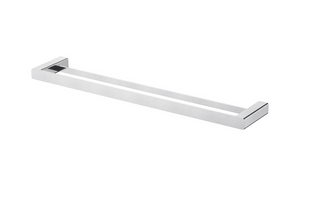 Nova Electroplated Brushed Chrome Double Towel Rail 600mm