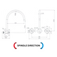 Ryker Champagne Wall Sink Set 1/4 Turn