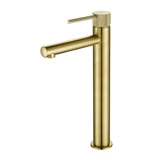 Star Mini High Rise Basin Mixer With Knurled Handle Pvd Brushed Bronze