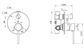 Star Mini Diverter Shower Mixer With Knurled Handle Electroplated Chrome