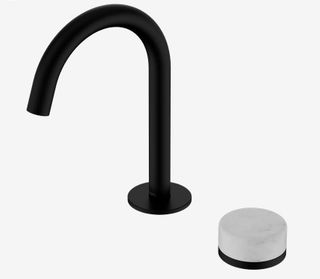 Serenity Progressive Basin Mixer Arc Spout With Carrara Handle Matte Black