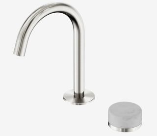 Serenity Progressive Basin Mixer Arc Spout With Carrara Handle Brushed Nickel