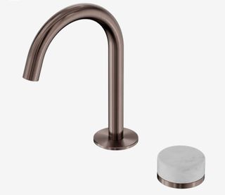 Serenity Progressive Basin Mixer Arc Spout With Carrara Handle Brushed Bronze