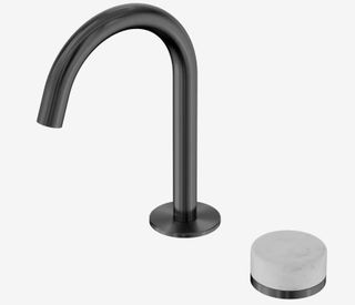 Serenity Progressive Basin Mixer Arc Spout With Carrara Handle Gun Metal