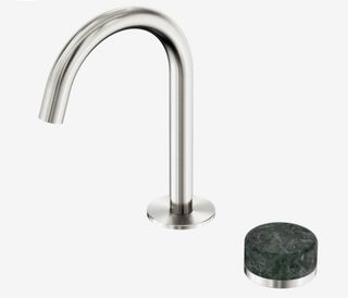Serenity Progressive Basin Mixer Arc Spout With Verde Alpi Handle Brushed Nickel