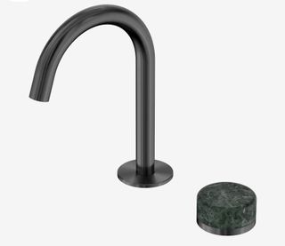 Serenity Progressive Basin Mixer Arc Spout With Verde Alpi Handle Gun Metal