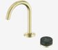 Serenity Progressive Basin Mixer Arc Spout With Verde Alpi Handle Brushed Gold