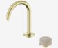 Serenity Progressive Basin Mixer Arc Spout With Rome Travertine Handle Brushed G