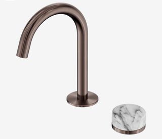 Serenity Progressive Basin Mixer Arc Spout With Arabescato Corchia Handle Brushe