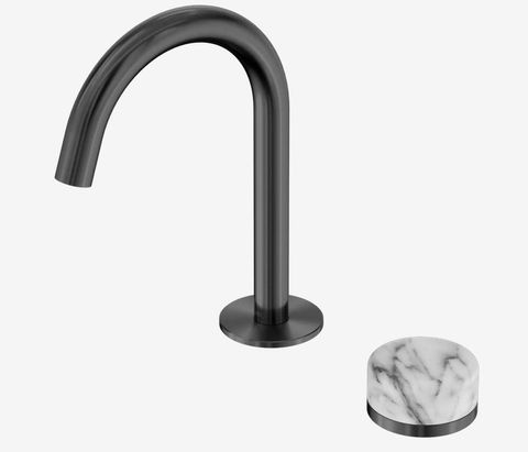 Serenity Progressive Basin Mixer Arc Spout With Arabescato Corchia Handle Gun Me
