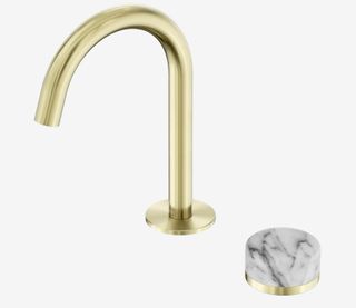 Serenity Progressive Basin Mixer Arc Spout With Arabescato Corchia Handle Brushe
