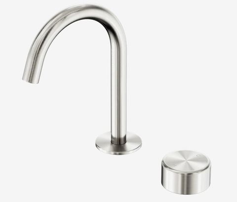 Serenity Progressive Basin Mixer Arc Spout With Metal Handle Brushed Nickel