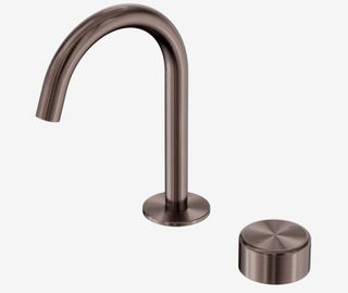 Serenity Progressive Basin Mixer Arc Spout With Metal Handle Brushed Bronze