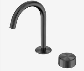 Serenity Progressive Basin Mixer Arc Spout With Metal Handle Gun Metal