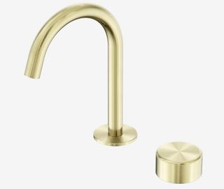 Serenity Progressive Basin Mixer Arc Spout With Metal Handle Brushed Gold