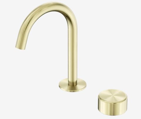 Serenity Progressive Basin Mixer Arc Spout With Metal Handle Brushed Gold