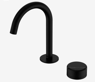 Serenity Progressive Basin Mixer Arc Spout With Marquina Black Handle Matte Blac