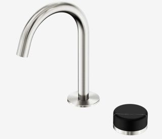 Serenity Progressive Basin Mixer Arc Spout With Marquina Black Handle Brushed Ni