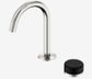 Serenity Progressive Basin Mixer Arc Spout With Marquina Black Handle Brushed Ni
