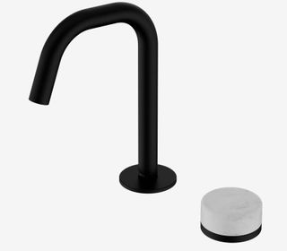 Serenity Progressive Basin Mixer Edge Spout With Carrara Handle Matte Black