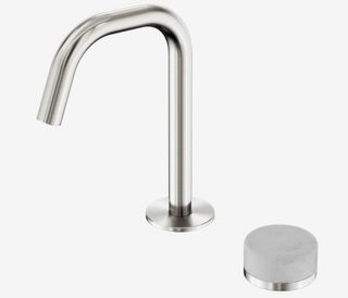 Serenity Progressive Basin Mixer Edge Spout With Carrara Handle Brushed Nickel
