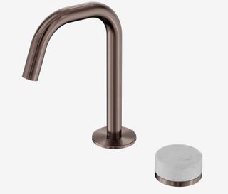 Serenity Progressive Basin Mixer Edge Spout With Carrara Handle Brushed Bronze