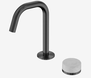 Serenity Progressive Basin Mixer Edge Spout With Carrara Handle Gun Metal