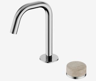 Serenity Progressive Basin Mixer Edge Spout With Rome Travertine Handle Chrome