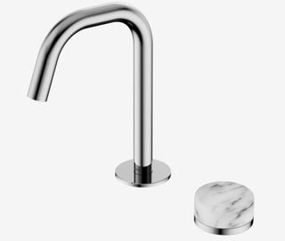 Serenity Progressive Basin Mixer Edge Spout With Arabescato Corchia Handle Chrom