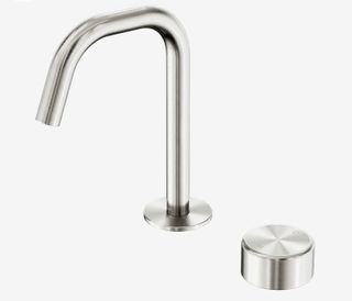 Serenity Progressive Basin Mixer Edge Spout With Metal Handle Brushed Nickel