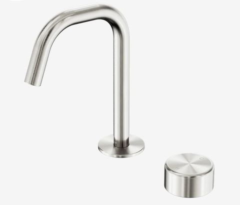 Serenity Progressive Basin Mixer Edge Spout With Metal Handle Brushed Nickel