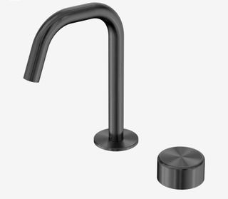 Serenity Progressive Basin Mixer Edge Spout With Metal Handle Gun Metal