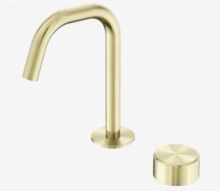 Serenity Progressive Basin Mixer Edge Spout With Metal Handle Brushed Gold